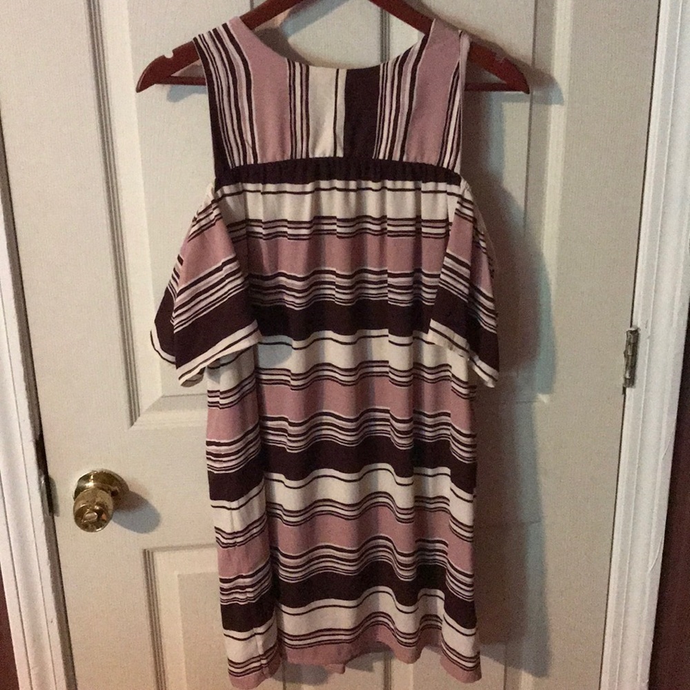 NWOT Striped Cold Shoulder Dress